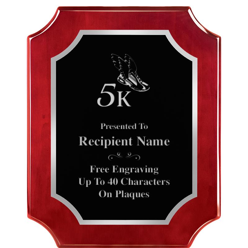 8X10 SCALLOP ROSEWOOD SLV PLQ