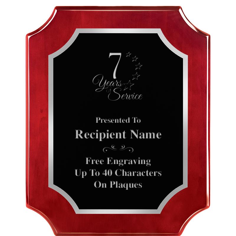 8X10 SCALLOP ROSEWOOD SLV PLQ