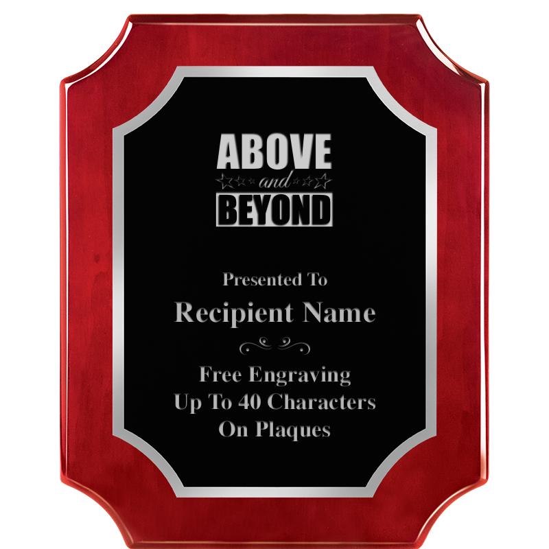 8X10 SCALLOP ROSEWOOD SLV PLQ