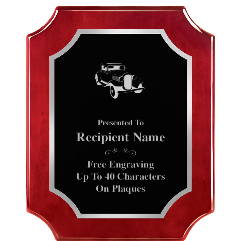 8X10 SCALLOP ROSEWOOD SLV PLQ