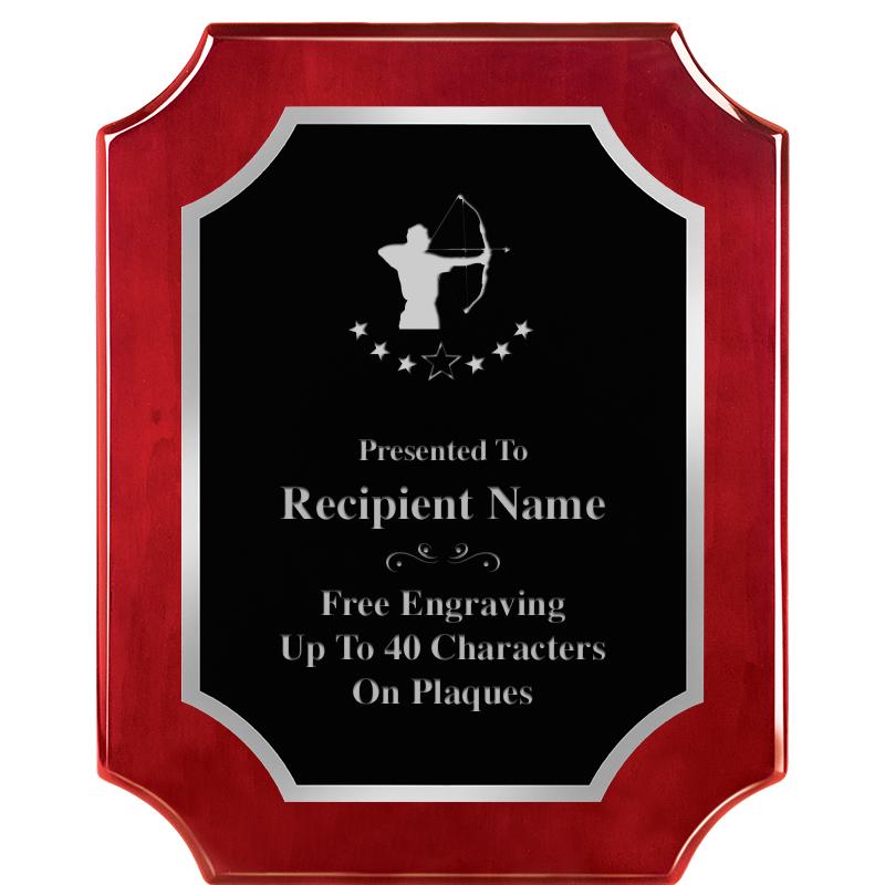 8X10 SCALLOP ROSEWOOD SLV PLQ