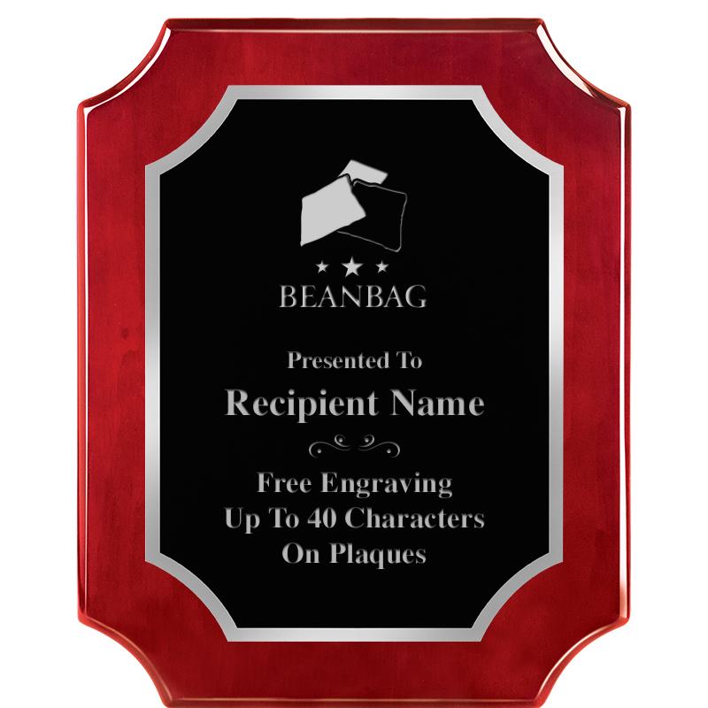 8X10 SCALLOP ROSEWOOD SLV PLQ