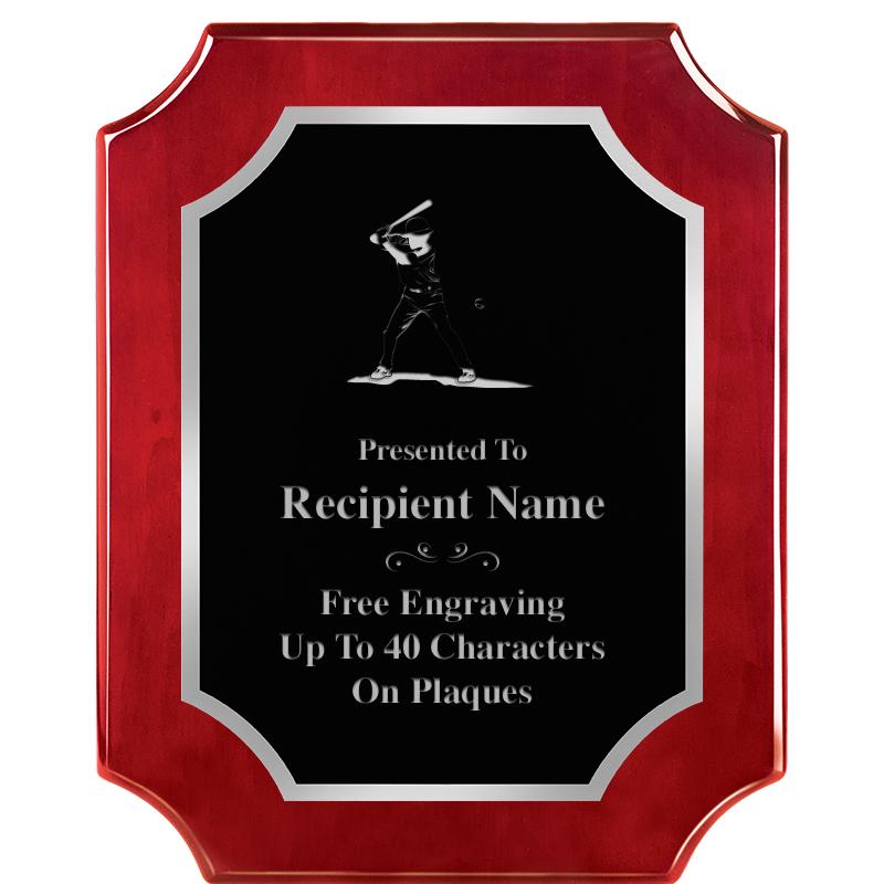 8X10 SCALLOP ROSEWOOD SLV PLQ