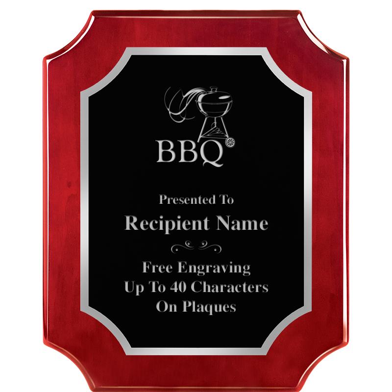 8X10 SCALLOP ROSEWOOD SLV PLQ