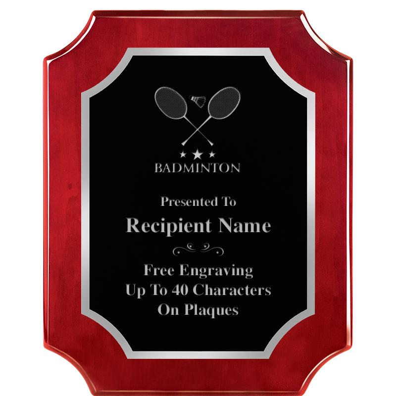 8X10 SCALLOP ROSEWOOD SLV PLQ