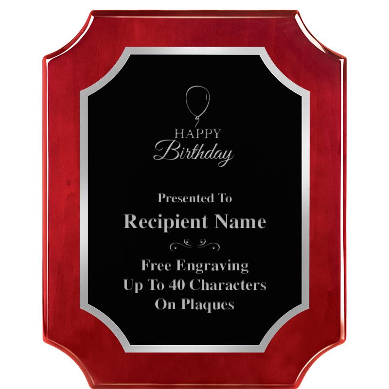 8X10 SCALLOP ROSEWOOD SLV PLQ