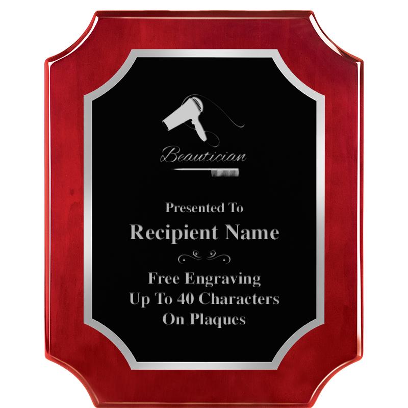 8X10 SCALLOP ROSEWOOD SLV PLQ