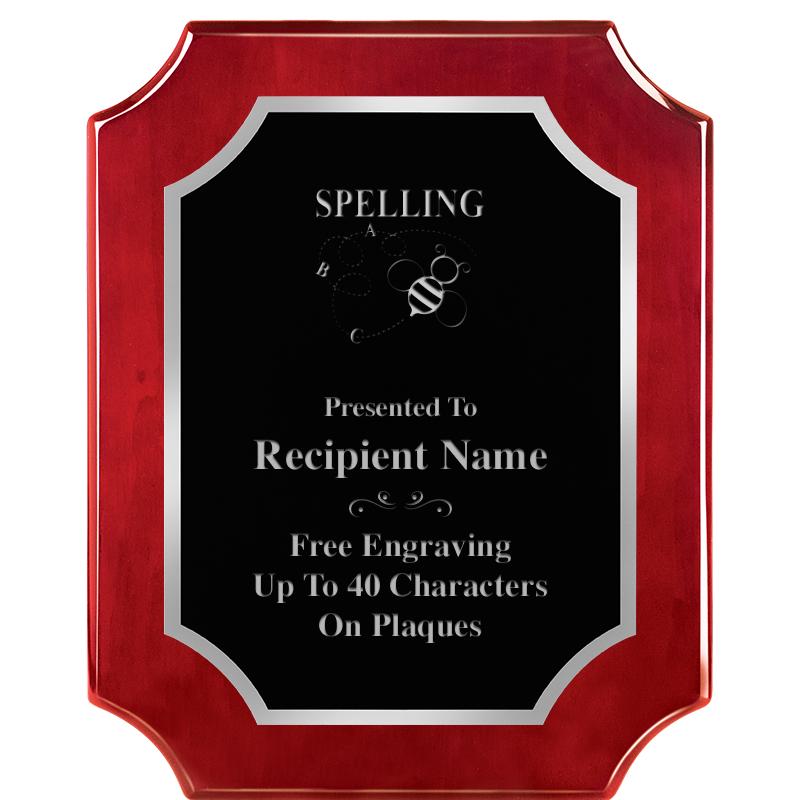 8X10 SCALLOP ROSEWOOD SLV PLQ