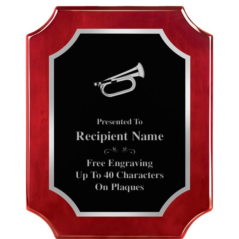 8X10 SCALLOP ROSEWOOD SLV PLQ