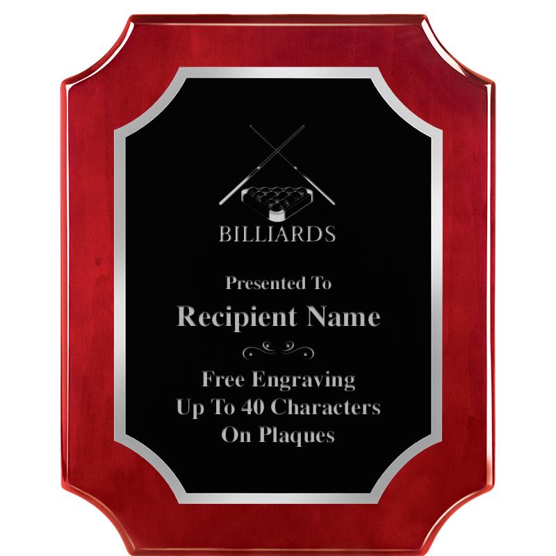 8X10 SCALLOP ROSEWOOD SLV PLQ