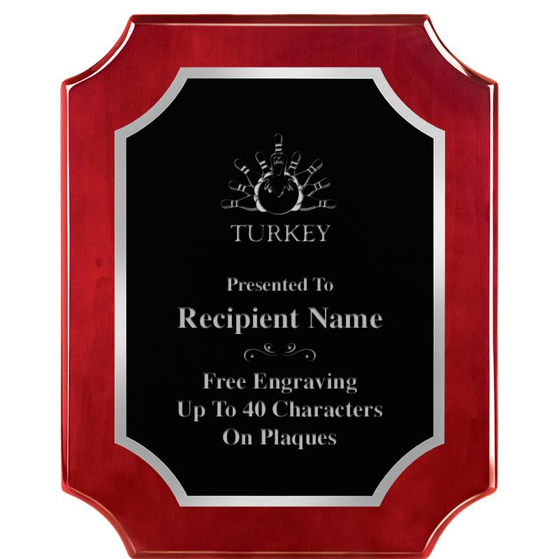 8X10 SCALLOP ROSEWOOD SLV PLQ