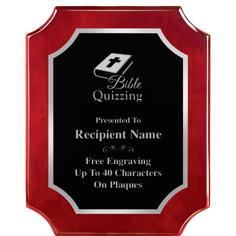 8X10 SCALLOP ROSEWOOD SLV PLQ