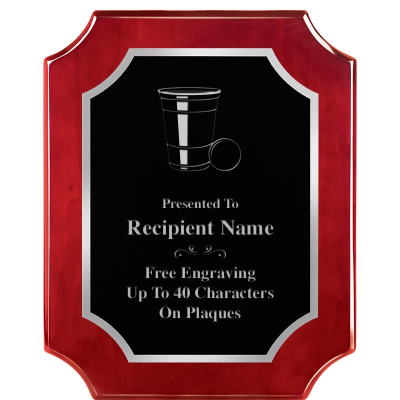 8X10 SCALLOP ROSEWOOD SLV PLQ