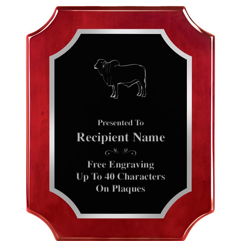 8X10 SCALLOP ROSEWOOD SLV PLQ