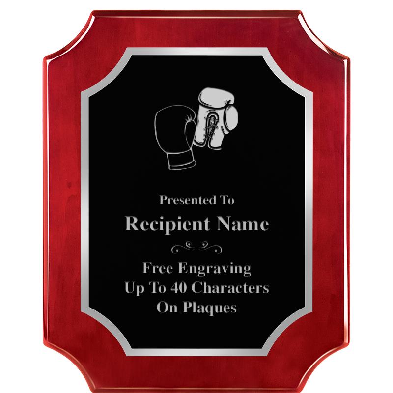 8X10 SCALLOP ROSEWOOD SLV PLQ