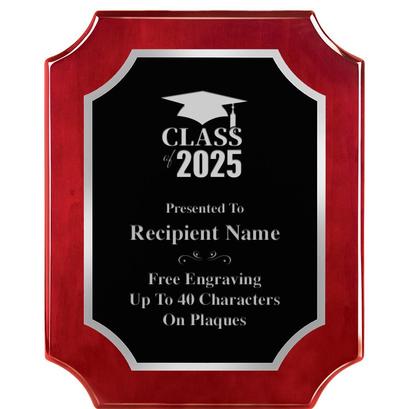 8X10 SCALLOP ROSEWOOD SLV PLQ