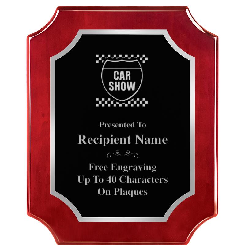 8X10 SCALLOP ROSEWOOD SLV PLQ