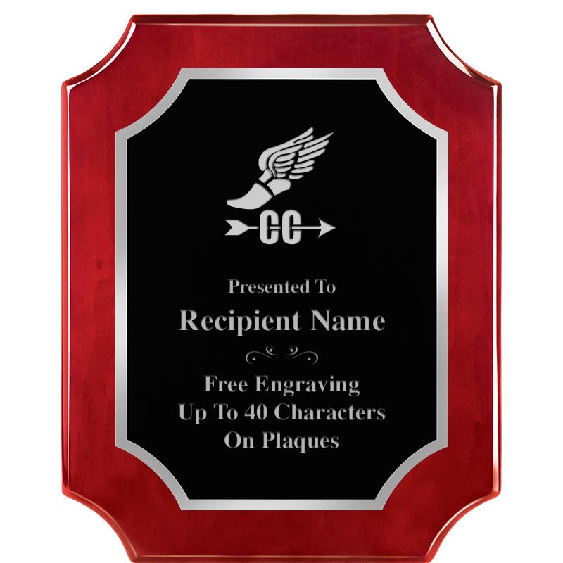 8X10 SCALLOP ROSEWOOD SLV PLQ