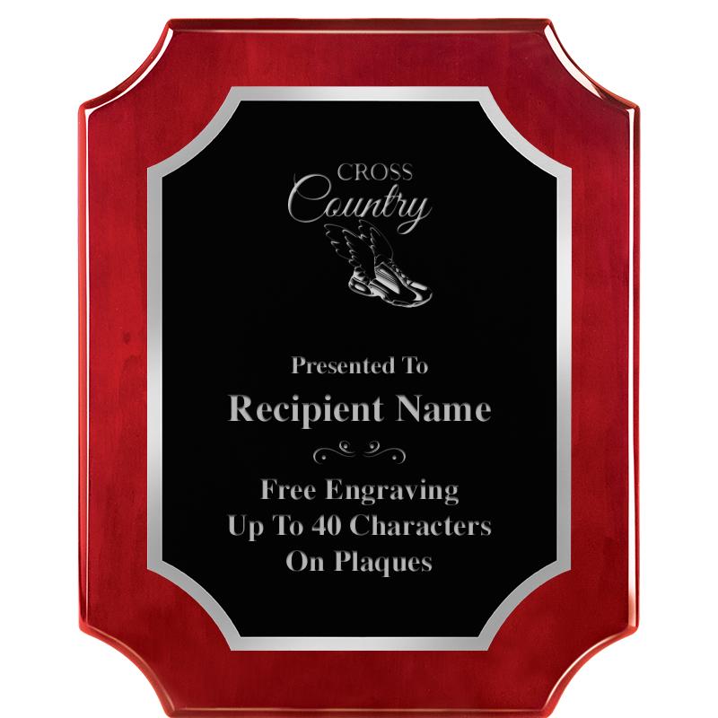 8X10 SCALLOP ROSEWOOD SLV PLQ