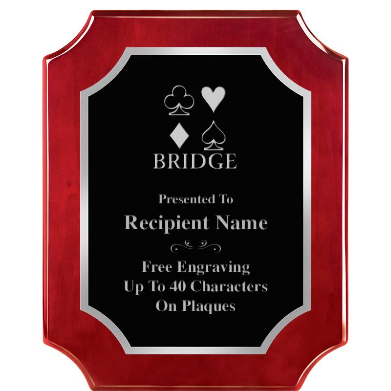 8X10 SCALLOP ROSEWOOD SLV PLQ