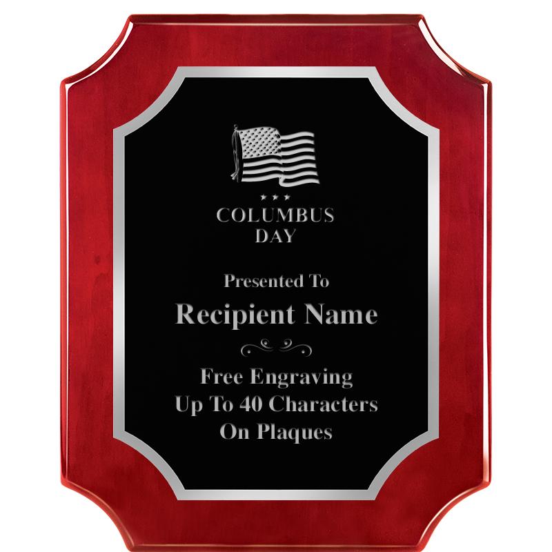 8X10 SCALLOP ROSEWOOD SLV PLQ