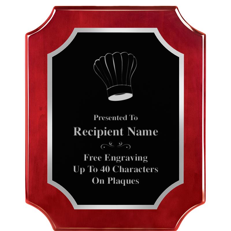 8X10 SCALLOP ROSEWOOD SLV PLQ