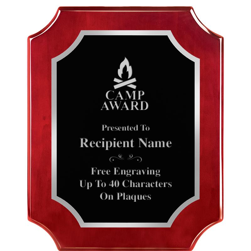 8X10 SCALLOP ROSEWOOD SLV PLQ