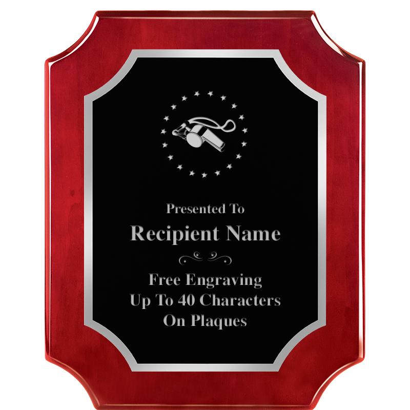 8X10 SCALLOP ROSEWOOD SLV PLQ