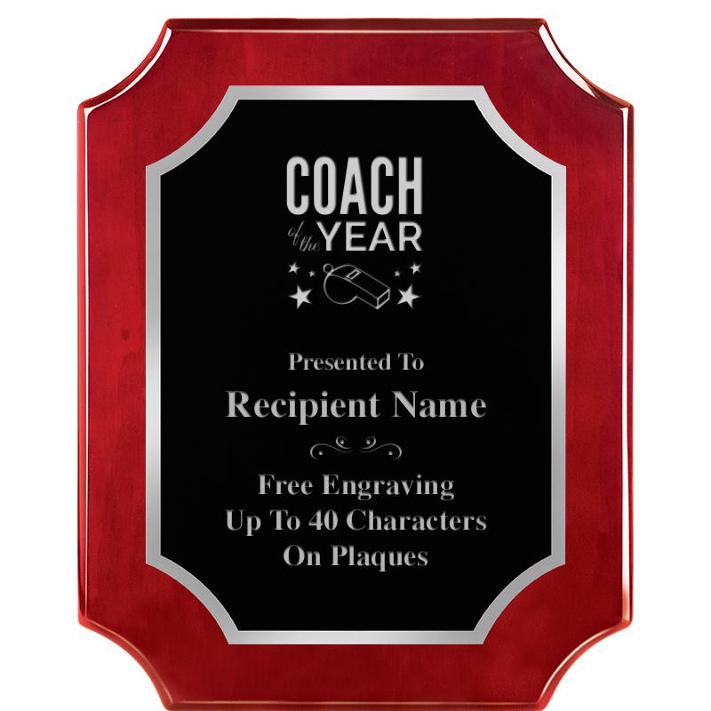 8X10 SCALLOP ROSEWOOD SLV PLQ