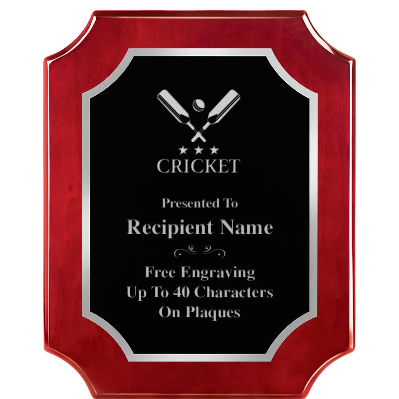 8X10 SCALLOP ROSEWOOD SLV PLQ