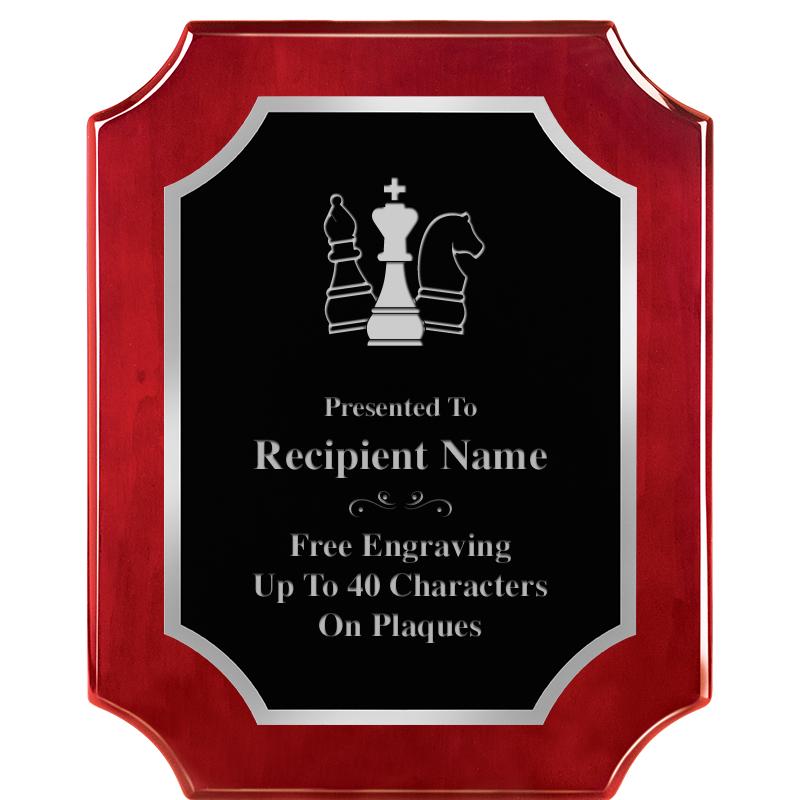 8X10 SCALLOP ROSEWOOD SLV PLQ