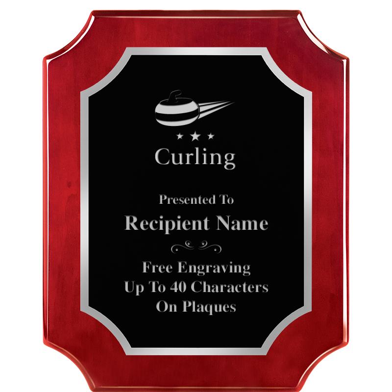 8X10 SCALLOP ROSEWOOD SLV PLQ