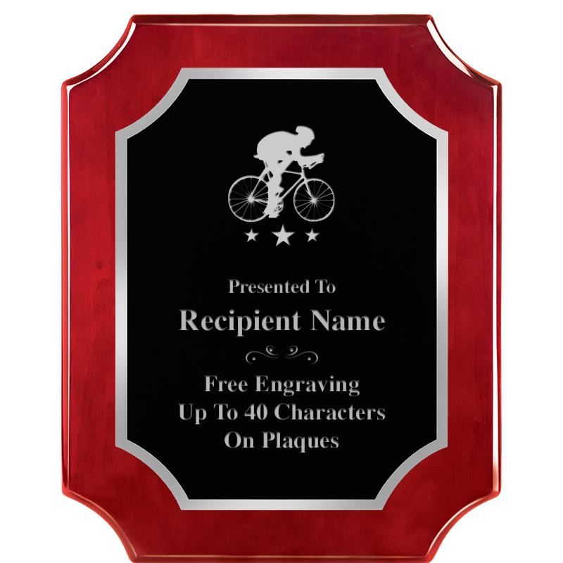 8X10 SCALLOP ROSEWOOD SLV PLQ