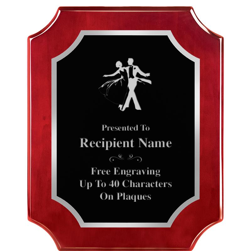 8X10 SCALLOP ROSEWOOD SLV PLQ