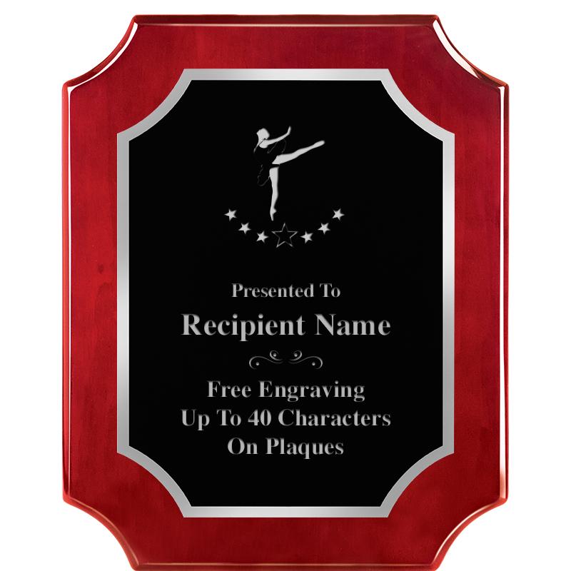 8X10 SCALLOP ROSEWOOD SLV PLQ