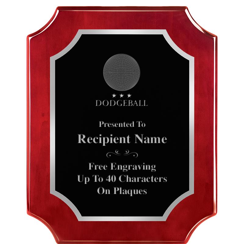 8X10 SCALLOP ROSEWOOD SLV PLQ