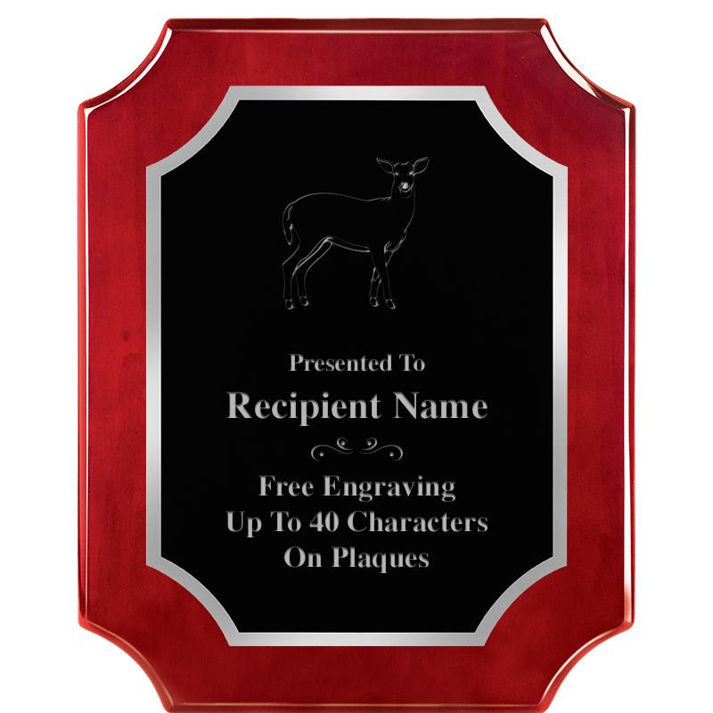 8X10 SCALLOP ROSEWOOD SLV PLQ