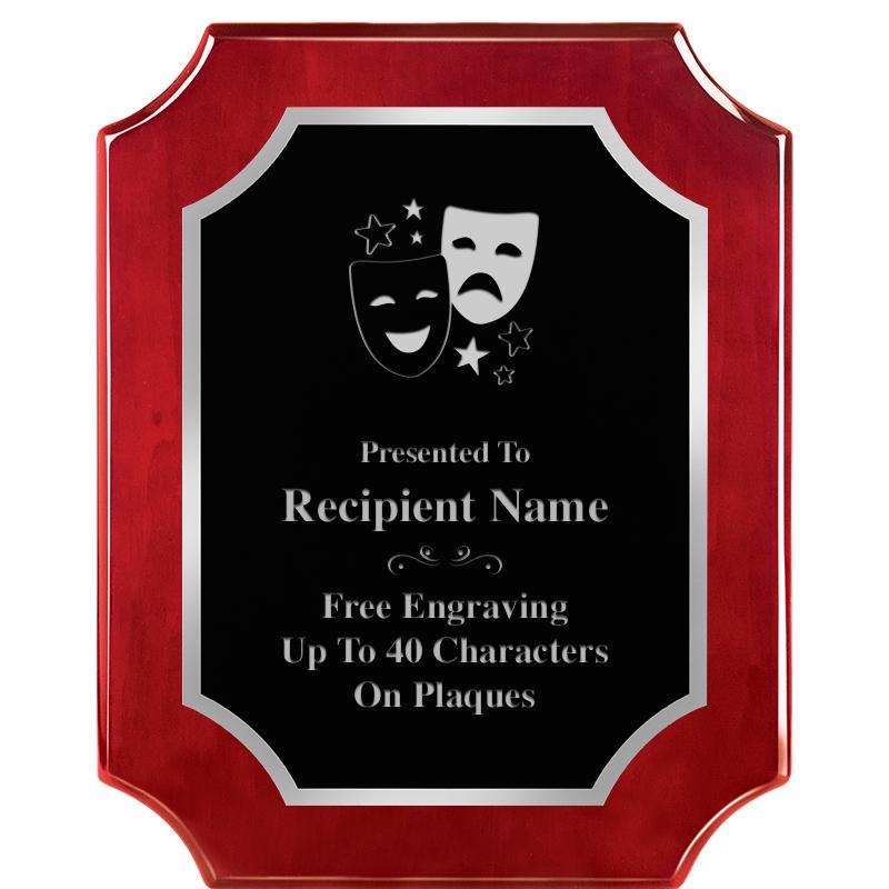 8X10 SCALLOP ROSEWOOD SLV PLQ