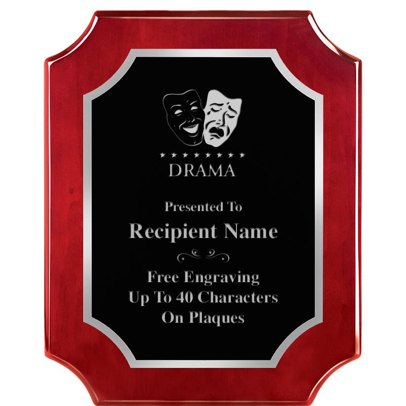 8X10 SCALLOP ROSEWOOD SLV PLQ