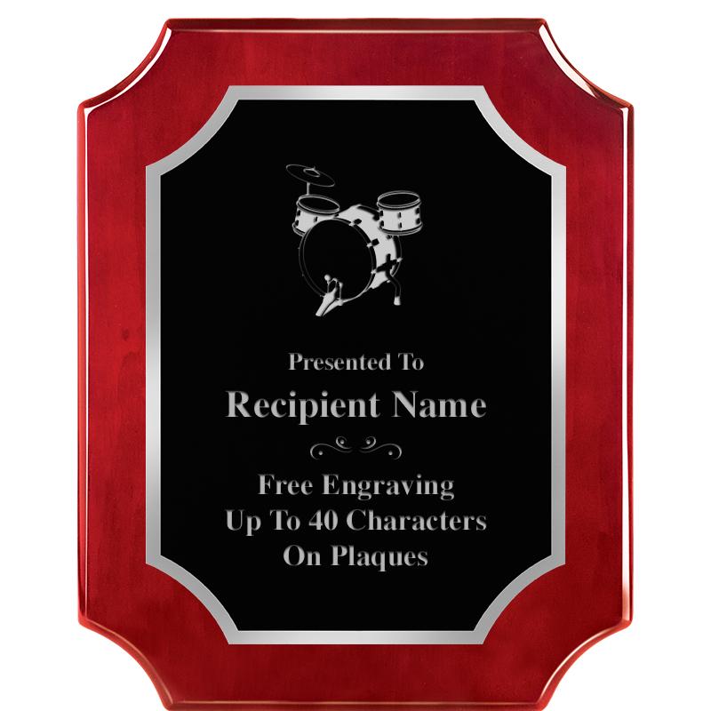 8X10 SCALLOP ROSEWOOD SLV PLQ