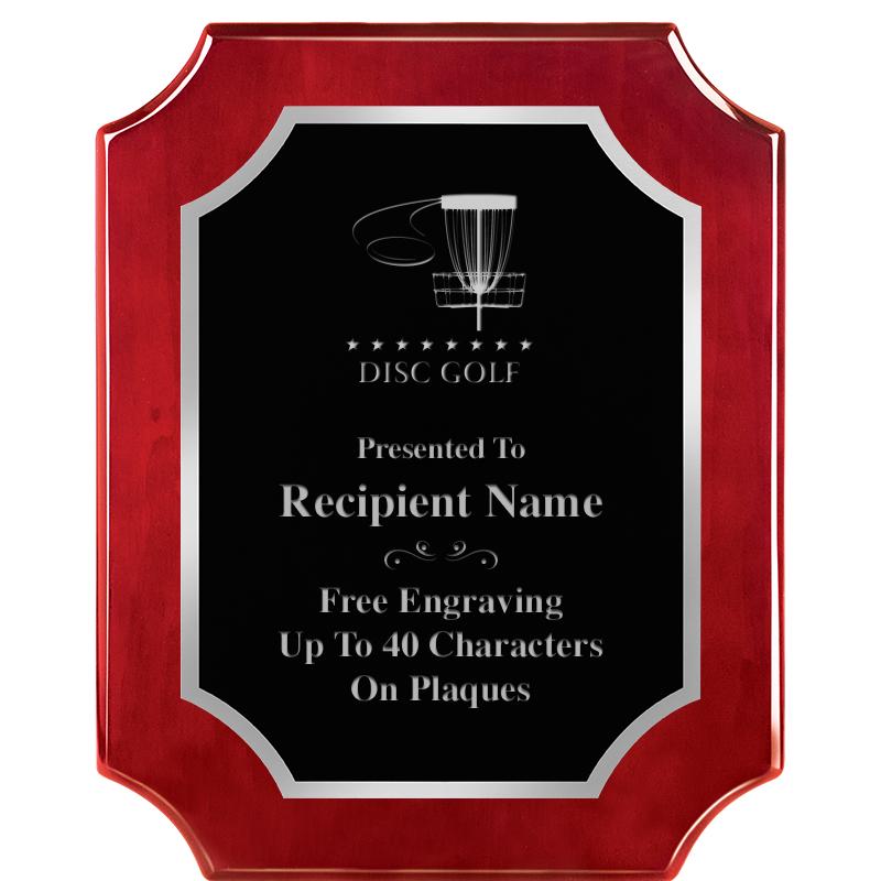 8X10 SCALLOP ROSEWOOD SLV PLQ