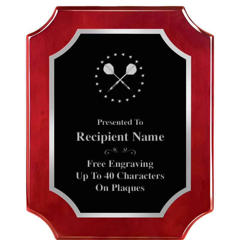 8X10 SCALLOP ROSEWOOD SLV PLQ