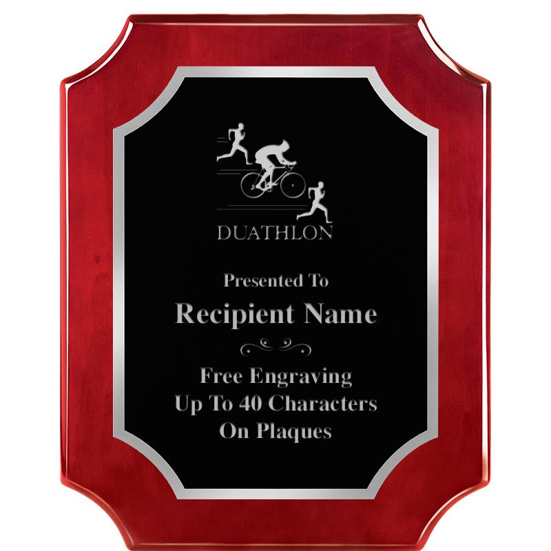 8X10 SCALLOP ROSEWOOD SLV PLQ