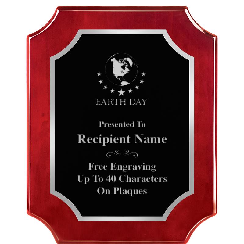 8X10 SCALLOP ROSEWOOD SLV PLQ