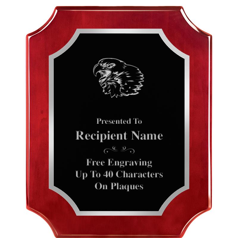 8X10 SCALLOP ROSEWOOD SLV PLQ