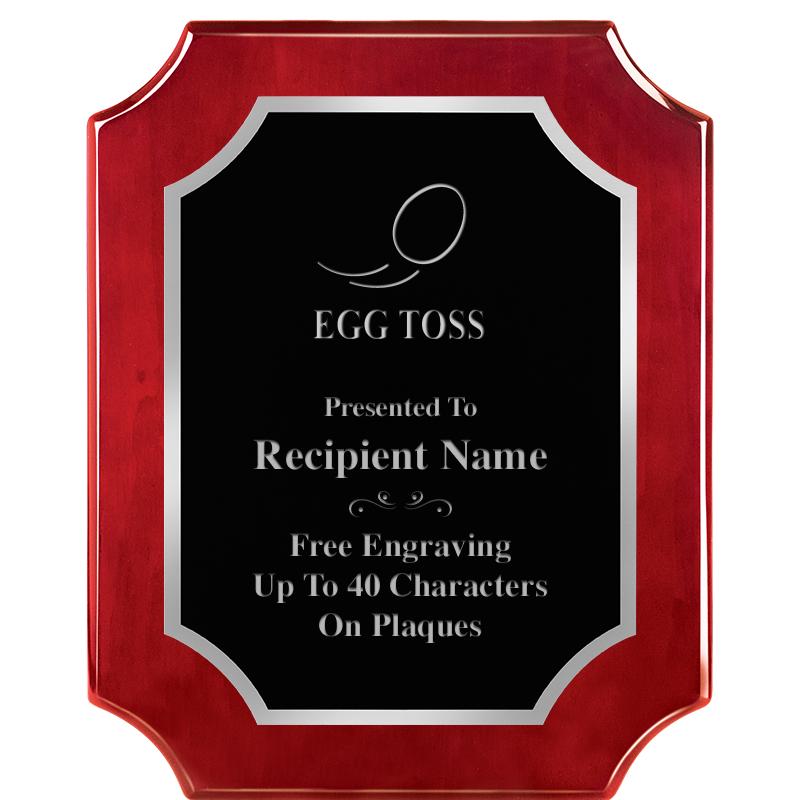 8X10 SCALLOP ROSEWOOD SLV PLQ