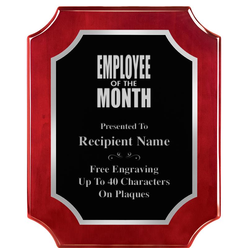 8X10 SCALLOP ROSEWOOD SLV PLQ