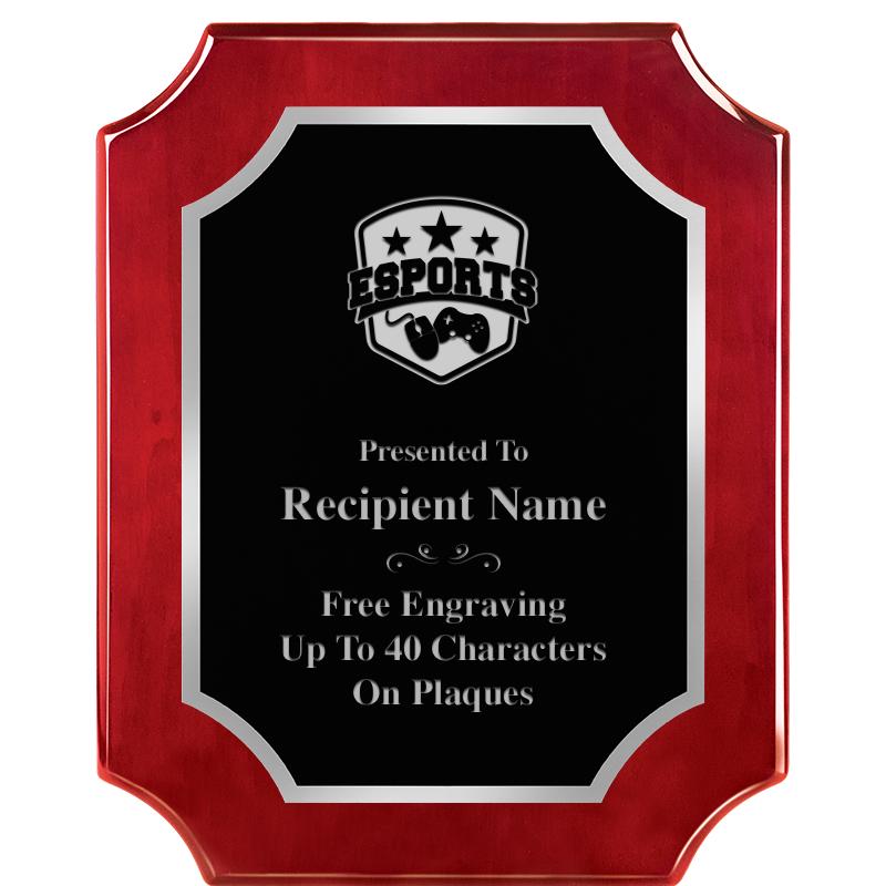 8X10 SCALLOP ROSEWOOD SLV PLQ