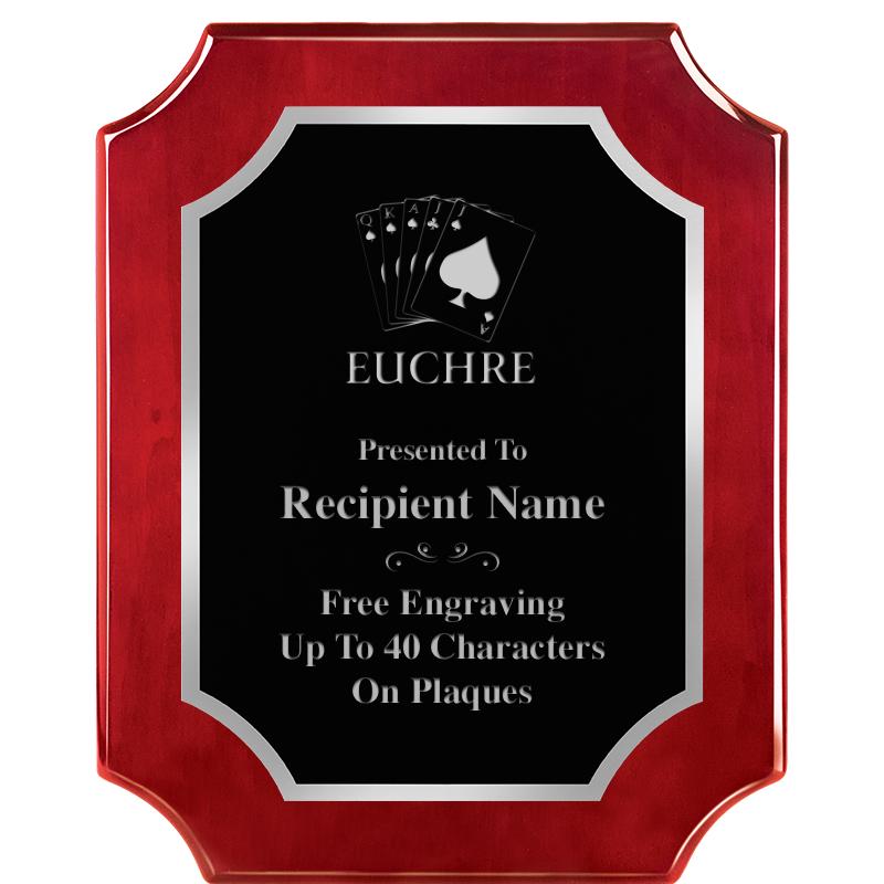 8X10 SCALLOP ROSEWOOD SLV PLQ