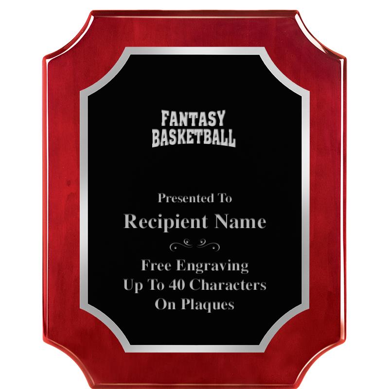 8X10 SCALLOP ROSEWOOD SLV PLQ